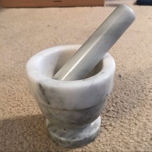 Marble mortar and pestle